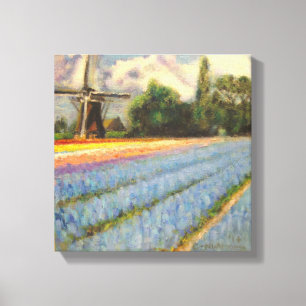 Holland-Blumen-Landschaftsmalerei-Triptychon 2 von Leinwanddruck