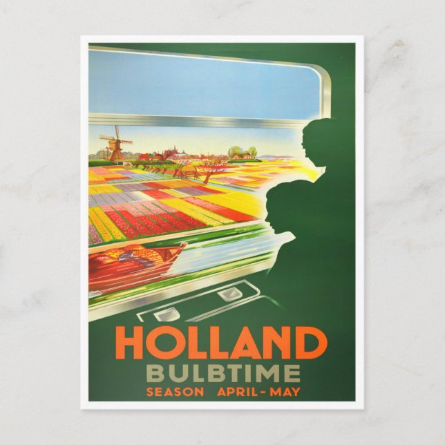 Holland Bulbtime Vintage Reise Postkarte (Vorderseite)