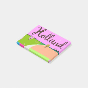 Holland Felder Reiseplakat Post-it Klebezettel