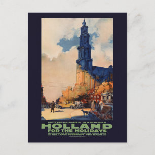 Holland for the Holidays Vintage Poster 1925 Postkarte
