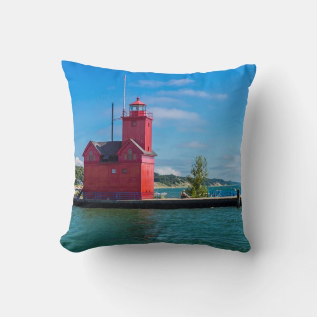 Holland Harbor Lighthouse Kissen (Vorderseite)