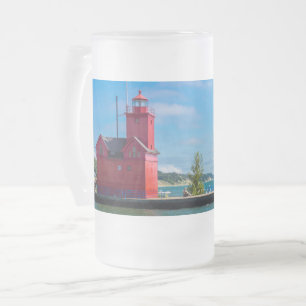 Holland Harbour Lighthouse Mattiert Glass Beer Tas Mattglas Bierglas