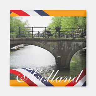 Holland-Kanal-Brücken-Orangen-Kühlschrankmagnet Magnet
