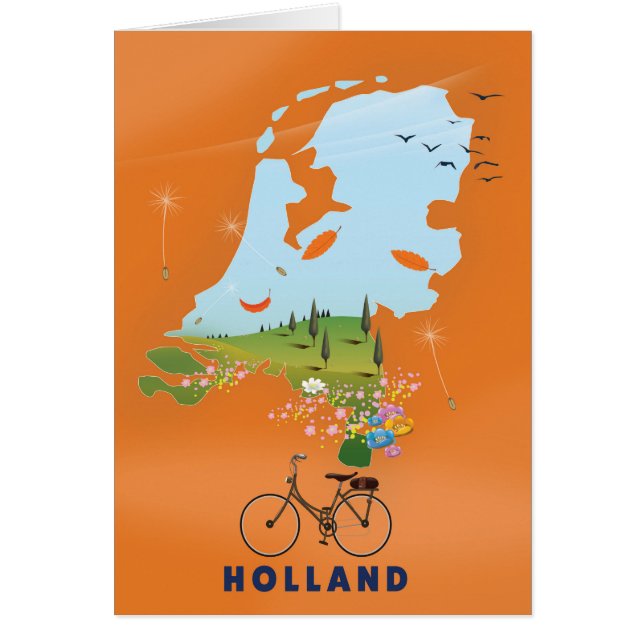 Holland Karte Reiseplakat (Vorne)