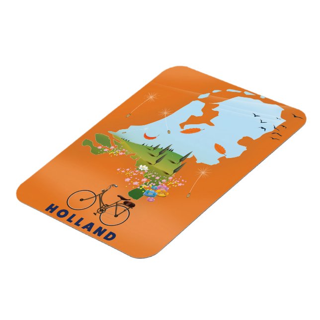 Holland Karte Reiseplakat Magnet (Linke Seite)