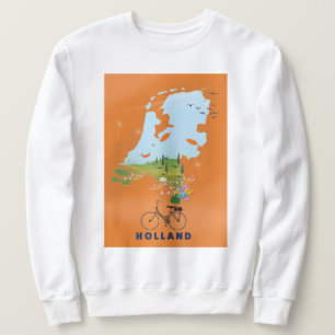 Holland Karte Reiseplakat Sweatshirt