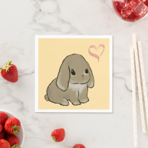 Holland lop bunny serviette
