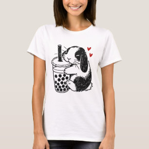 Holland Lop Kaninchen liebt Boby Tea Bunny und Bub T-Shirt