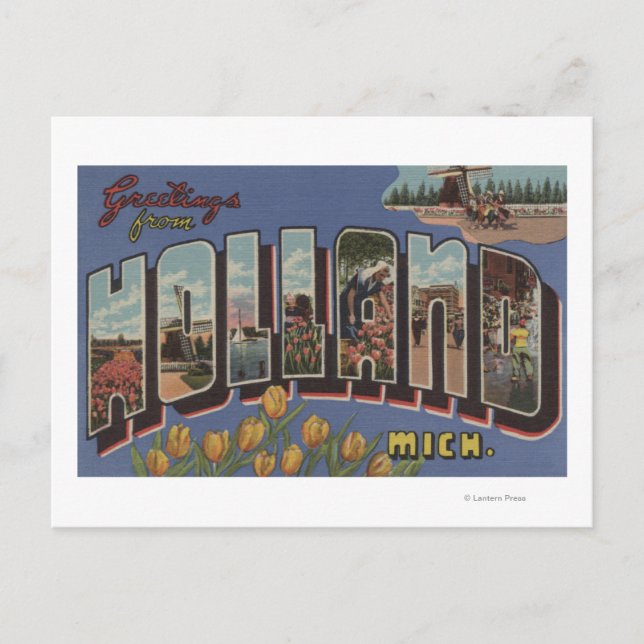 Holland, Michigan - Große Buchstabenszenen 2 Postkarte (Vorderseite)
