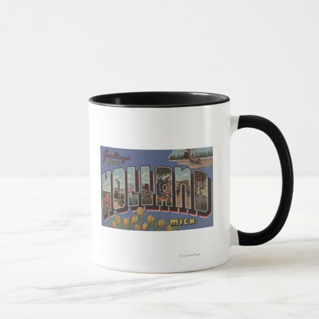 Holland, Michigan - Große Buchstabenszenen 2 Tasse (Rechts)