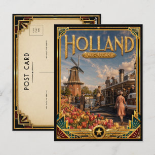 Holland Michigan Vintage Art Deco Goldenes Zeitalt Postkarte