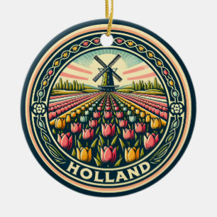 Holland Netherlands Travel Art Abzeichen Keramik Ornament