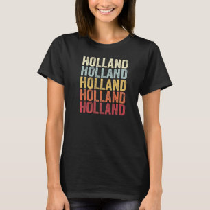 Holland New York Holland NY Retro Vintag Text T-Shirt