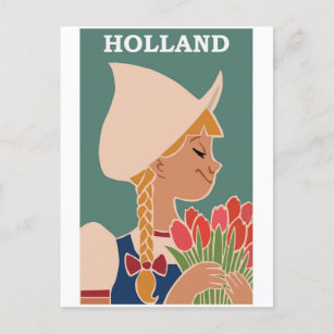 Holland Niederlande Blume Vintage Travel Postkarte
