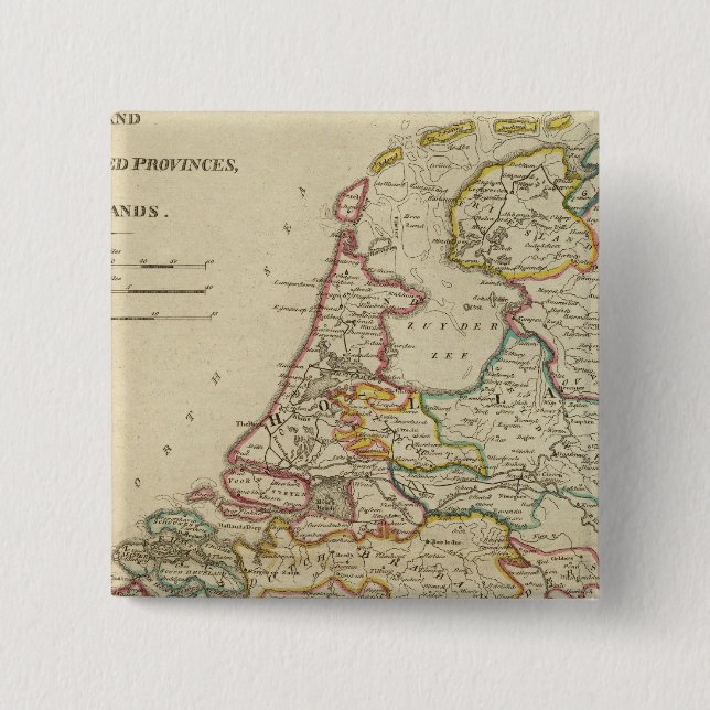 Holland oder die sieben Vereinigten Provinzen Button (Vorderseite)