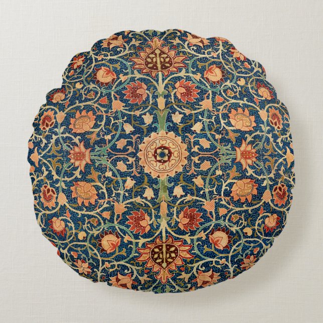 Holland Park Design (von William Morris) Rundes Kissen (Vorderseite)