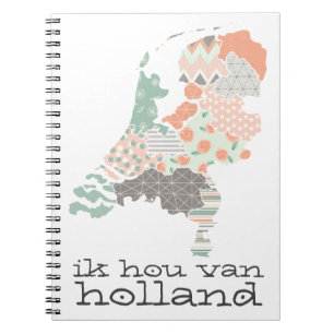 Holland-Provinz-Karten-geometrische Patchwork-Art Notizblock