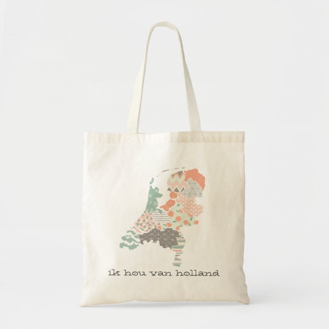 Holland-Provinz-Karten-geometrische Patchwork-Art Tragetasche (Vorne)