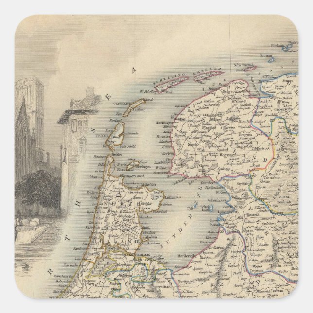 Holland Quadratischer Aufkleber (Vorderseite)