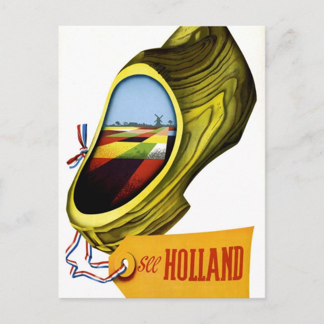 Holland Reisen im Vintage-Stil Postkarte (Vorderseite)