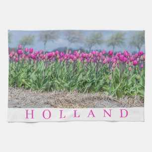 Holland rose tulips champ vue thé serviette