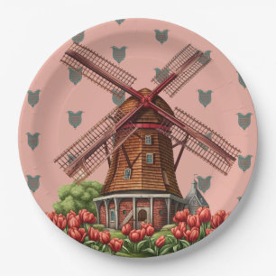 Holland Tulips Paper Plate Pappteller