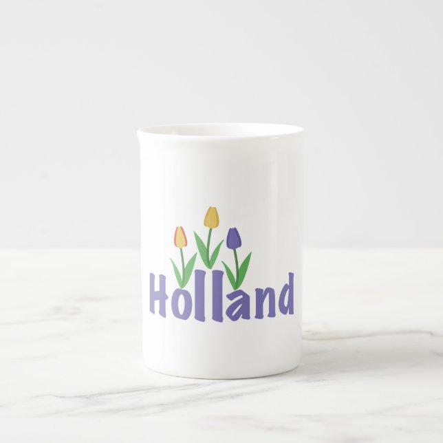 Holland Tulips Prozellantasse (Vorderseite)