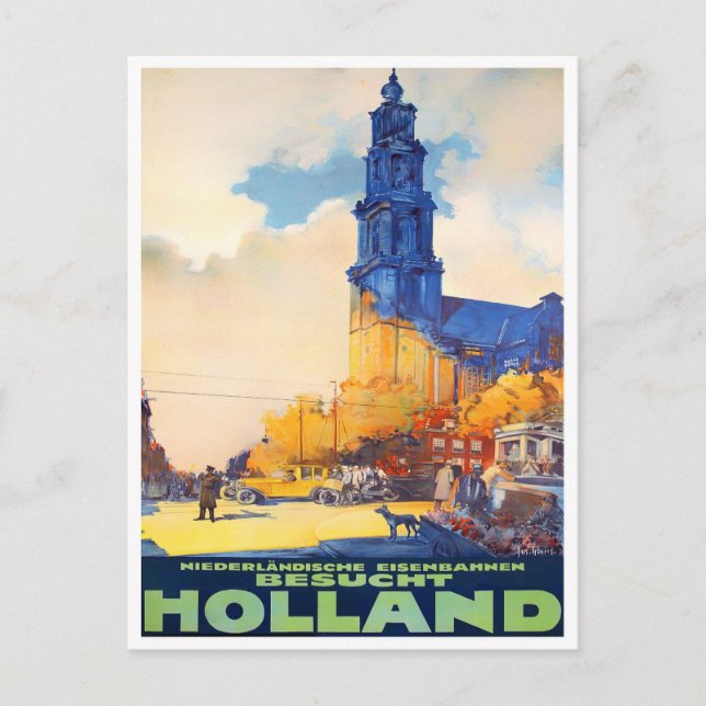 Holland Vintage Reise Postkarte (Vorderseite)