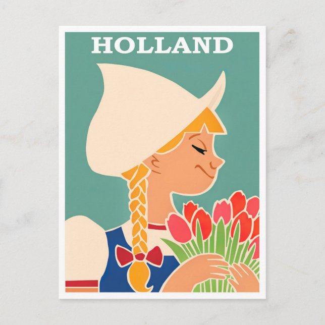 Holland Vintage Reise Postkarte (Vorderseite)