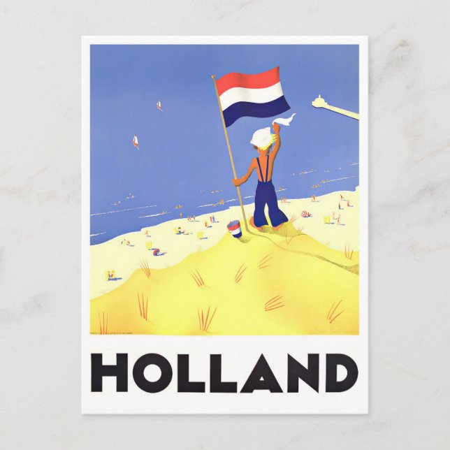 Holland Vintage Reise Postkarte (Vorderseite)