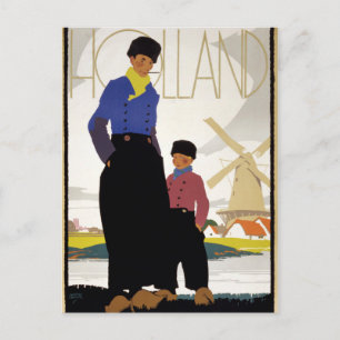 Holland Vintage-Reiseplakat restauriert Postkarte