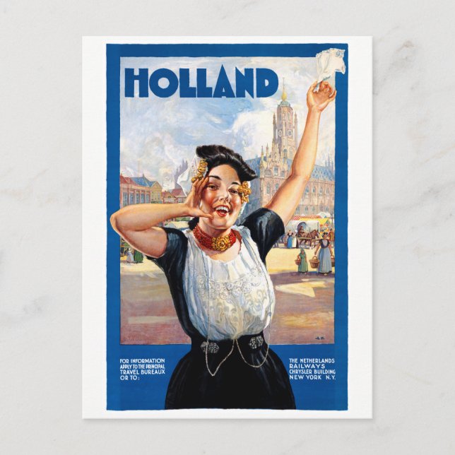 Holland - Vintage Travel Poster Postkarte (Vorderseite)