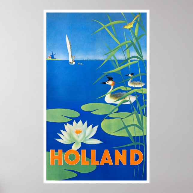 Holland Vintage Travel Poster wiederhergestellt (Vorne)