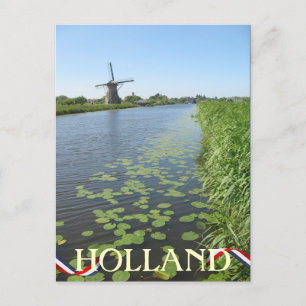 Holland Windmill le long de la carte postale Canal