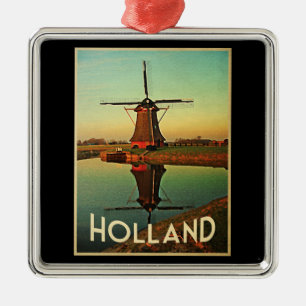 Holland Windmill Silbernes Ornament