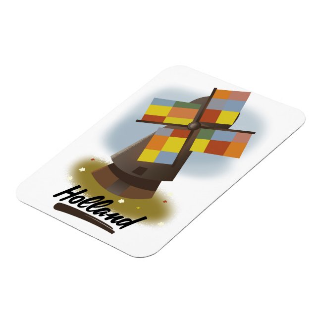 Holland windmill travel poster magnet (Linke Seite)