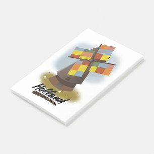 Holland-Windmühlen-Reiseposter Post-it Klebezettel