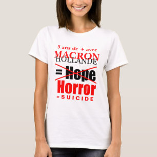 Hollande + Macron = Horror - White Women tee