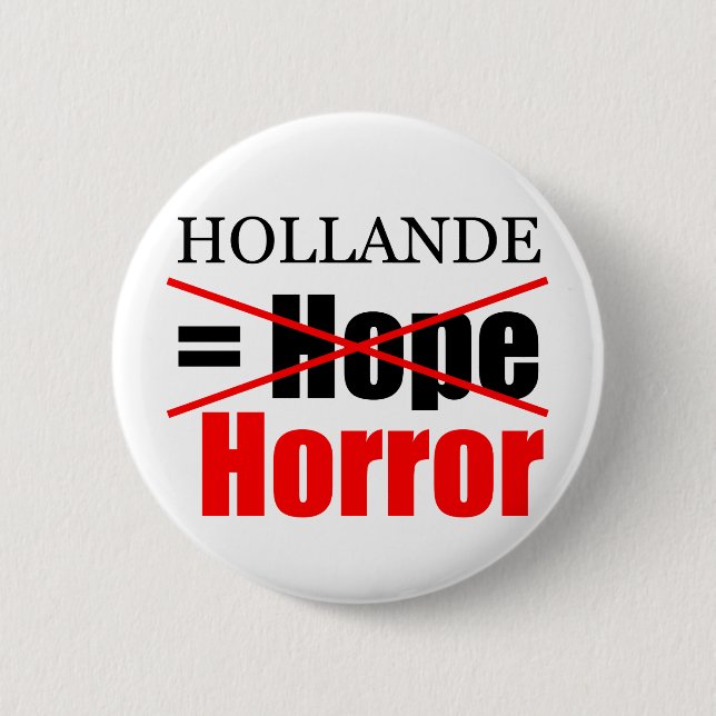 Hollande nicht Hoffnung = Horror - r-Knopf Button (Vorderseite)