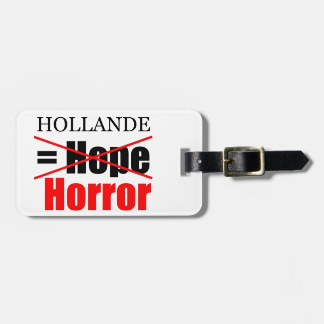 Hollande Not Hope = Horror - Gepäckmarke Gepäckanhänger (Vorderseite horizontal)