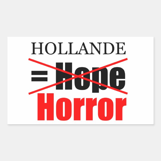 Hollande Not Hope = Horror - R Sticker (Vorderseite)