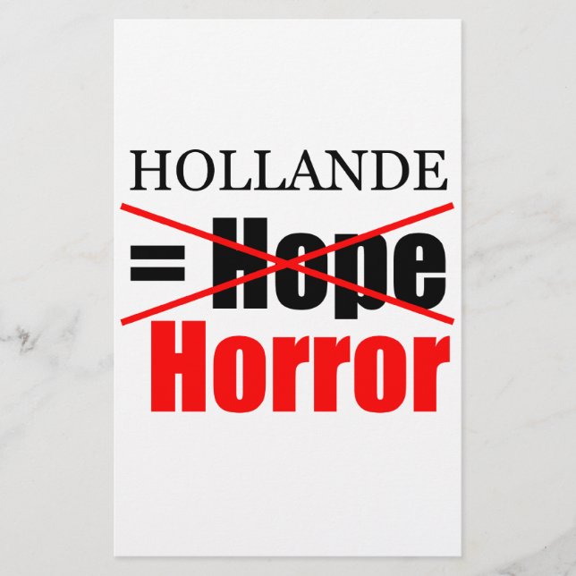 Hollande Not Hope = Horror - Stationierung Briefpapier (Vorderseite)