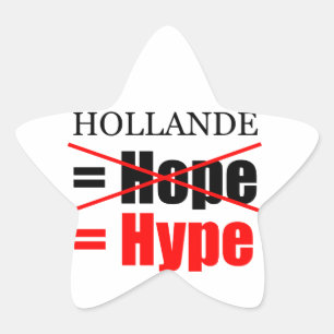 Hollande Not Hope = Hype !!!!!!!! Stern-Aufkleber