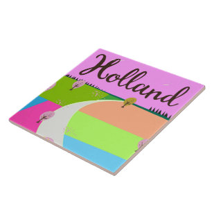 Holländer Felder Reiseplakat Fliese