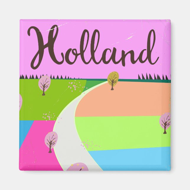 Holländer Felder Reiseplakat Magnet (Vorne)