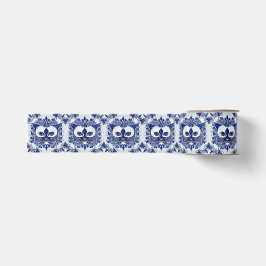Holländisch Blue & White Style Cat Face for Animal Ripsband