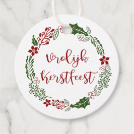 Holländisch Frohe Weihnachten, Vrolijk Kerstfeest, Geschenkanhänger
