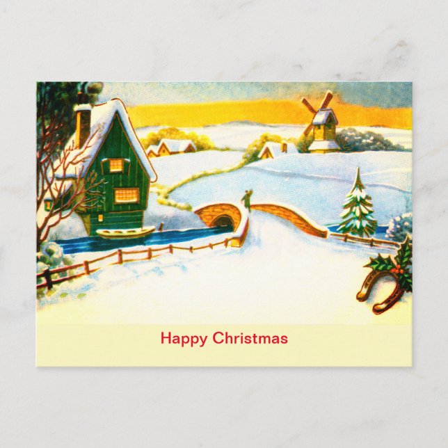 Holländisch glückliche Weihnachten Postkarte (Vorderseite)