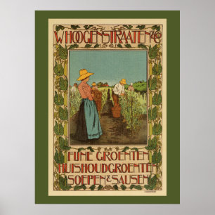 Holländische Belle Epoque-Gemüsespezialitäten Poster
