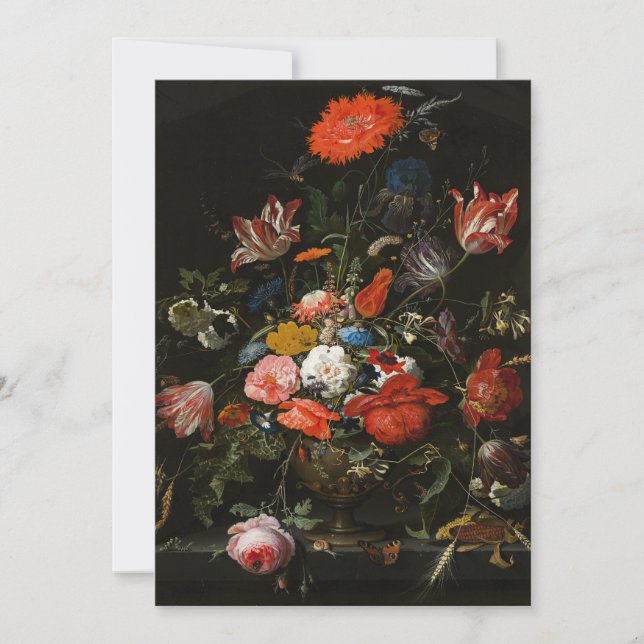 Holländische Blume in Vase-Malerei still Life Fine Dankeskarte (Vorderseite)